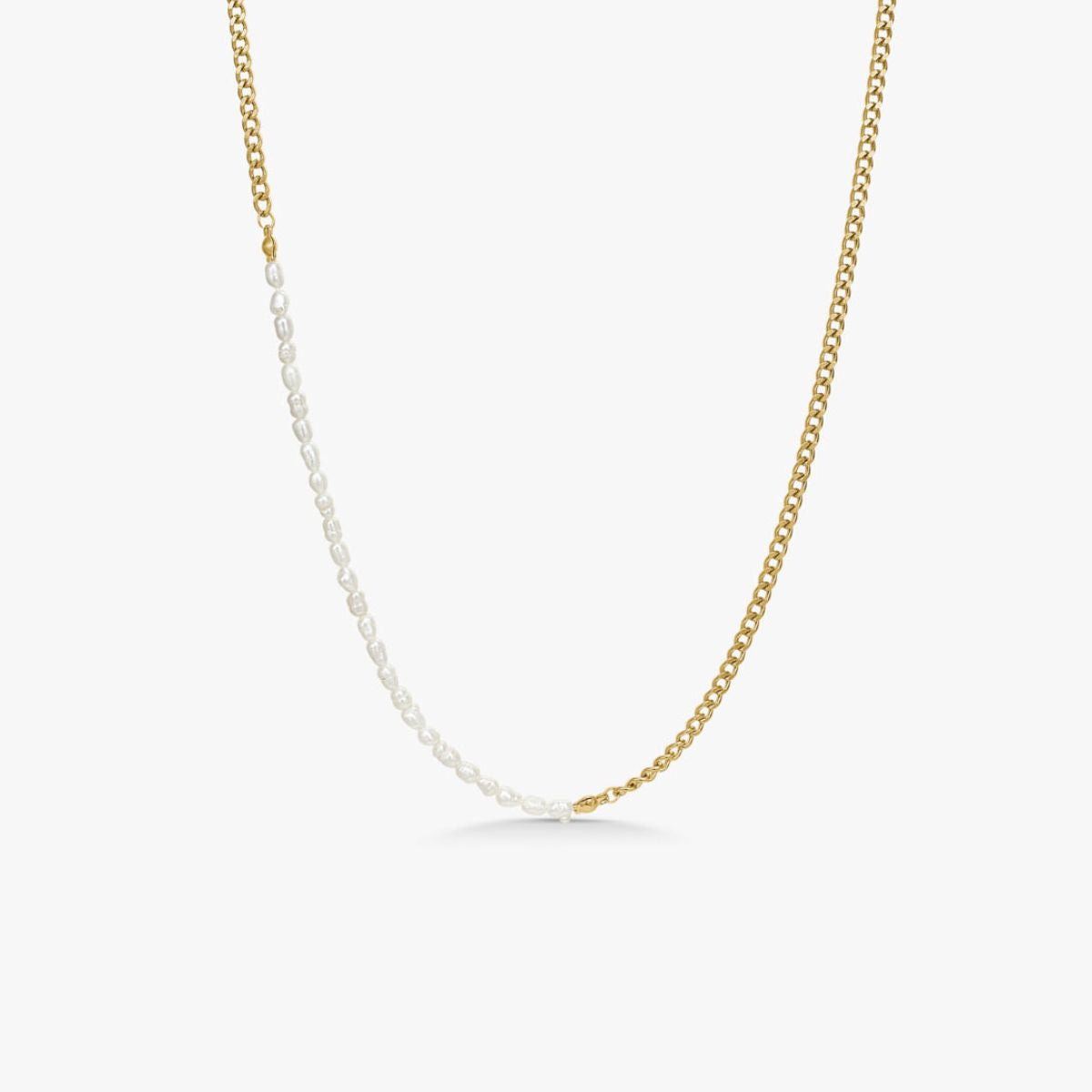 Panser Facet Perle Halskæde 18K Guldbelagt 3mm
