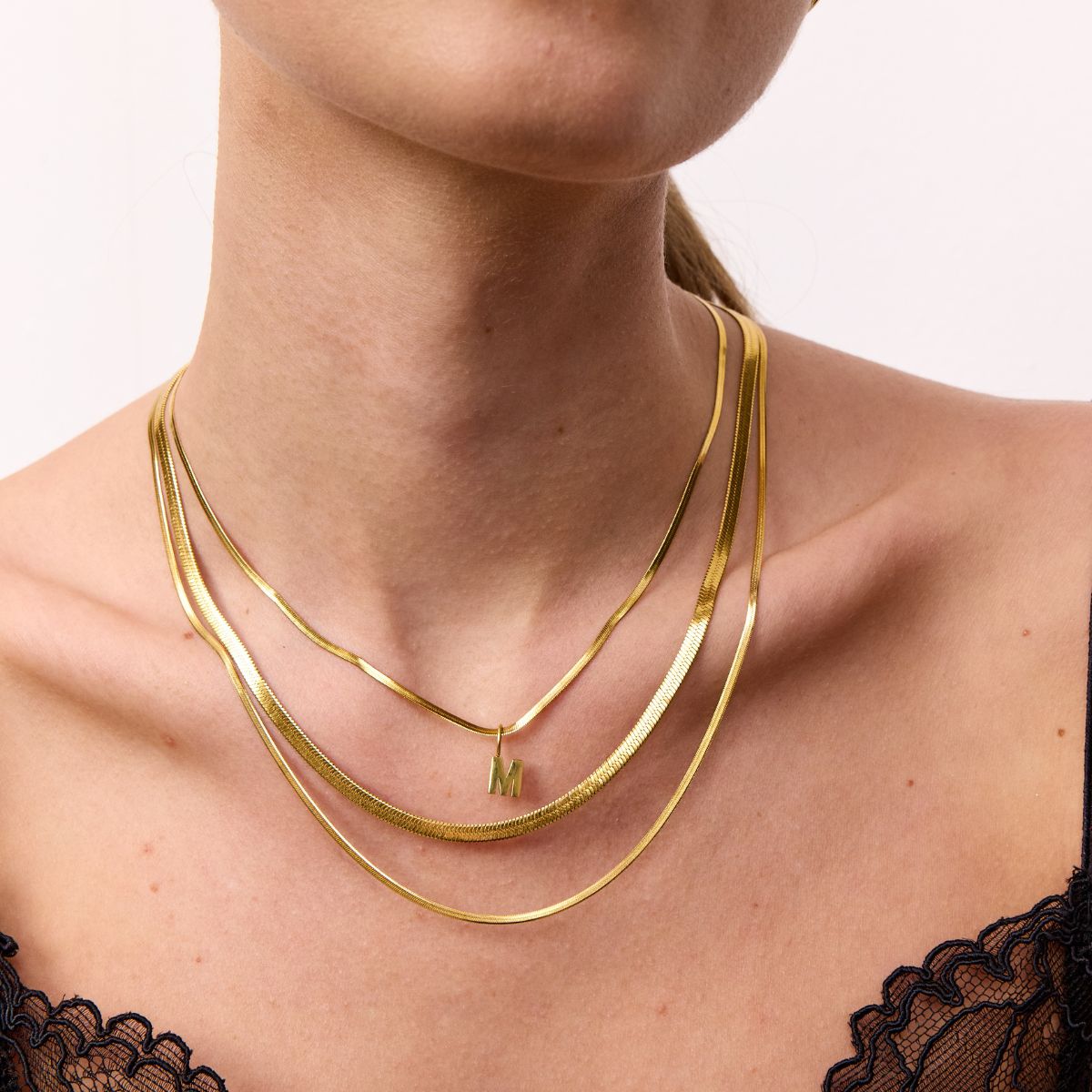 Flad Slangekæde 18K Guldbelagt 4mm