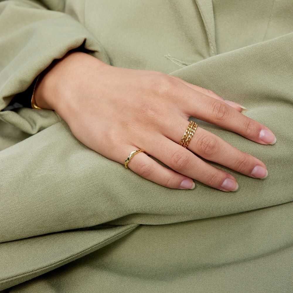 Melted Ring 18K Guldbelagt Lille