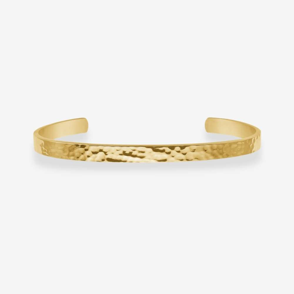 Hamret Bangle 18K Guldbelagt 5mm