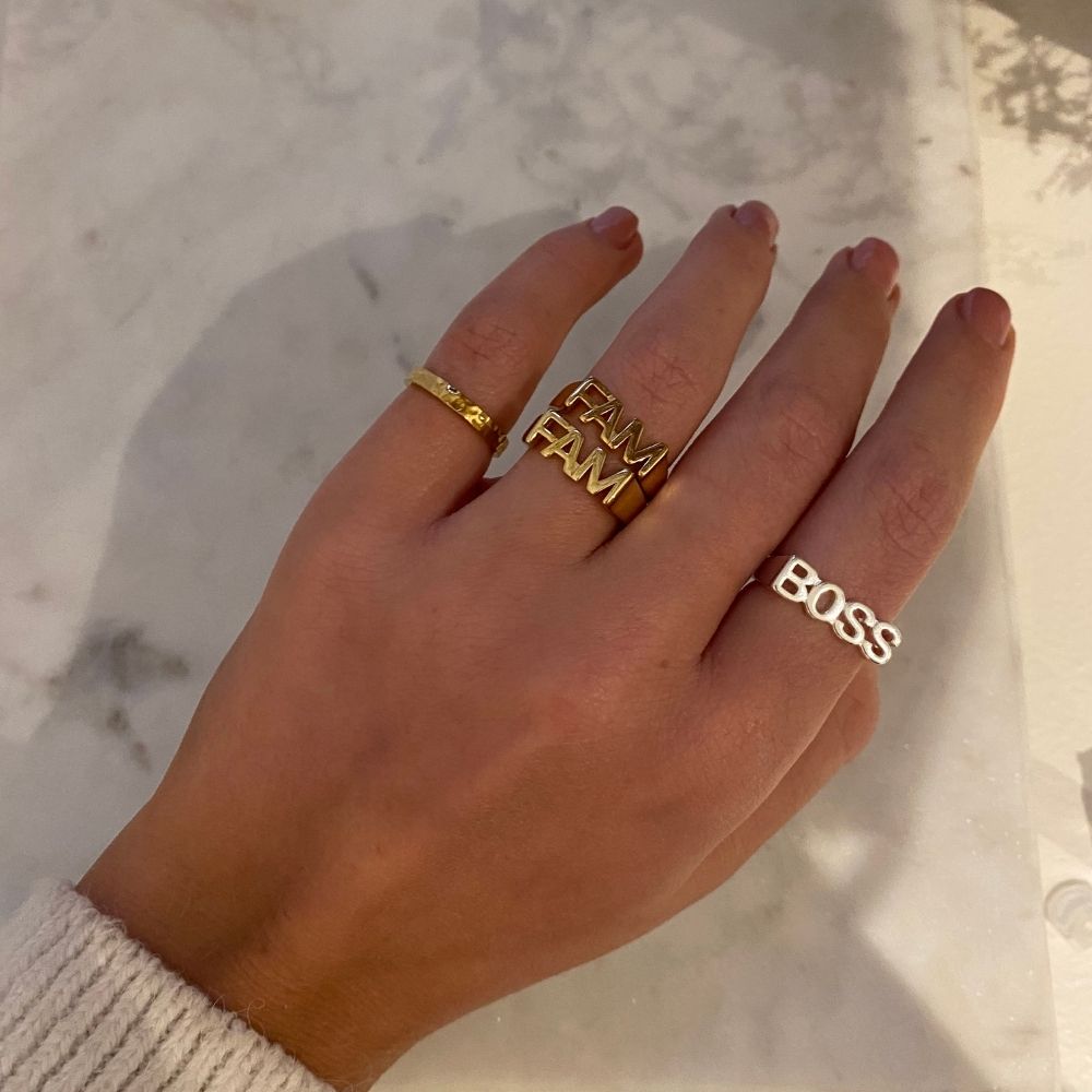 FAM Signet Ring 18K Guldbelagt