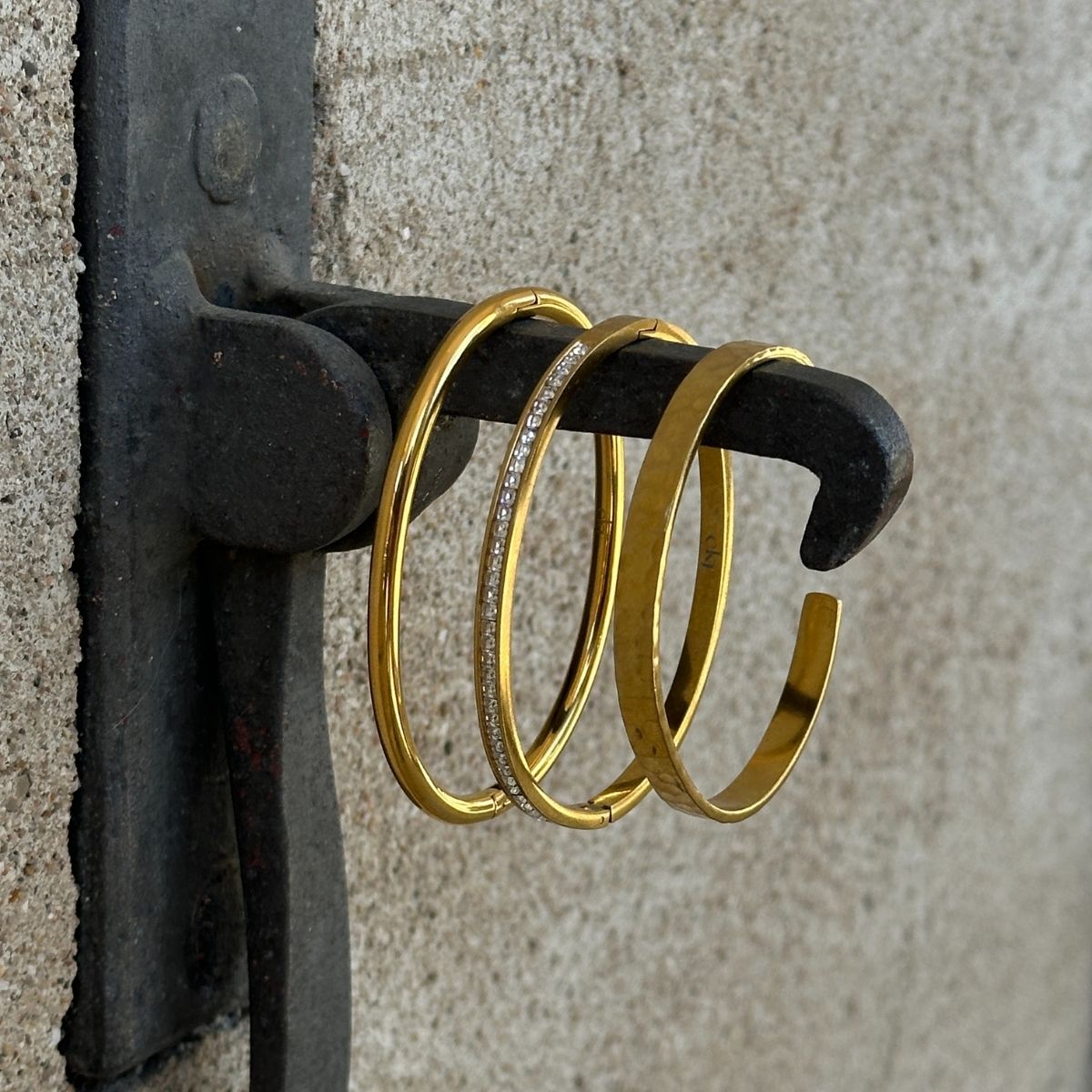 Krystal Bangle 18K Guldbelagt 4mm