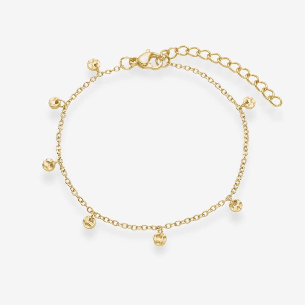 Hamret Drops Armbånd 18K Guldbelagt
