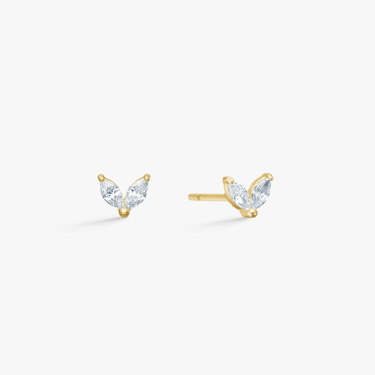Sparkle Krystal Stud Øreringe 18K Guldbelagt