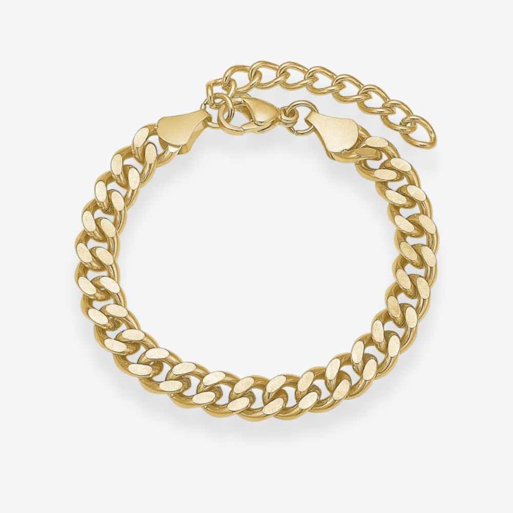 Panser Facet Armbånd 18K Guldbelagt 7mm