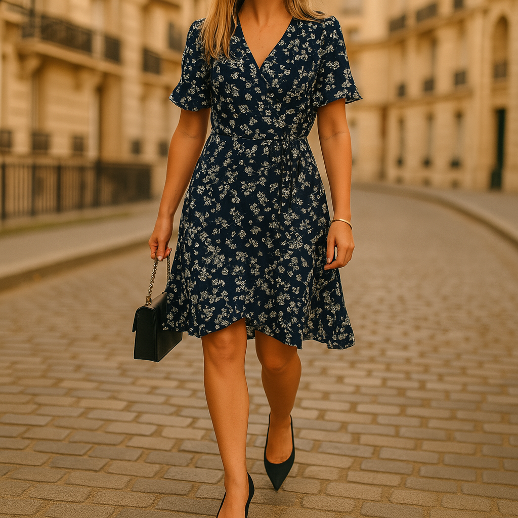 Sommer & Stil™ Slå om-kjole med blomsterprint