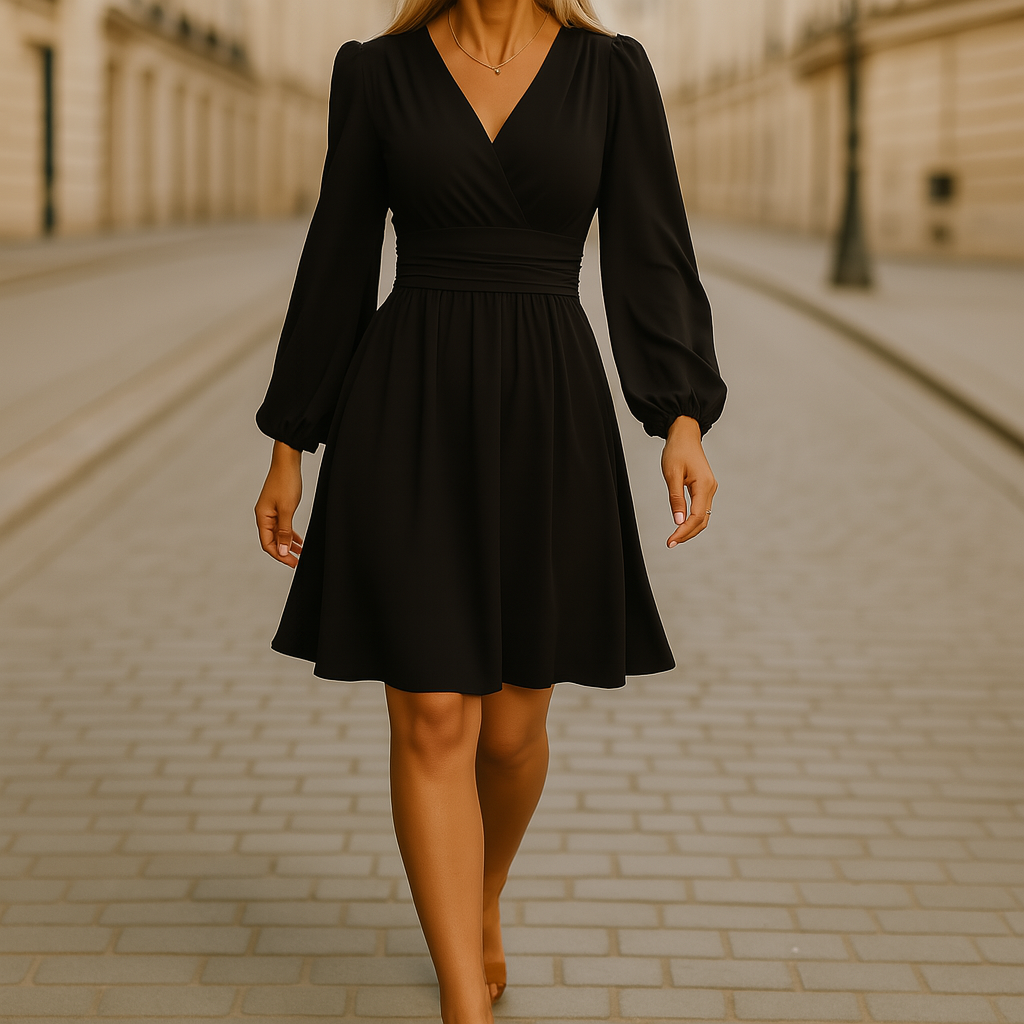 Sommer & Stil™ Elegant kort kjole med læg