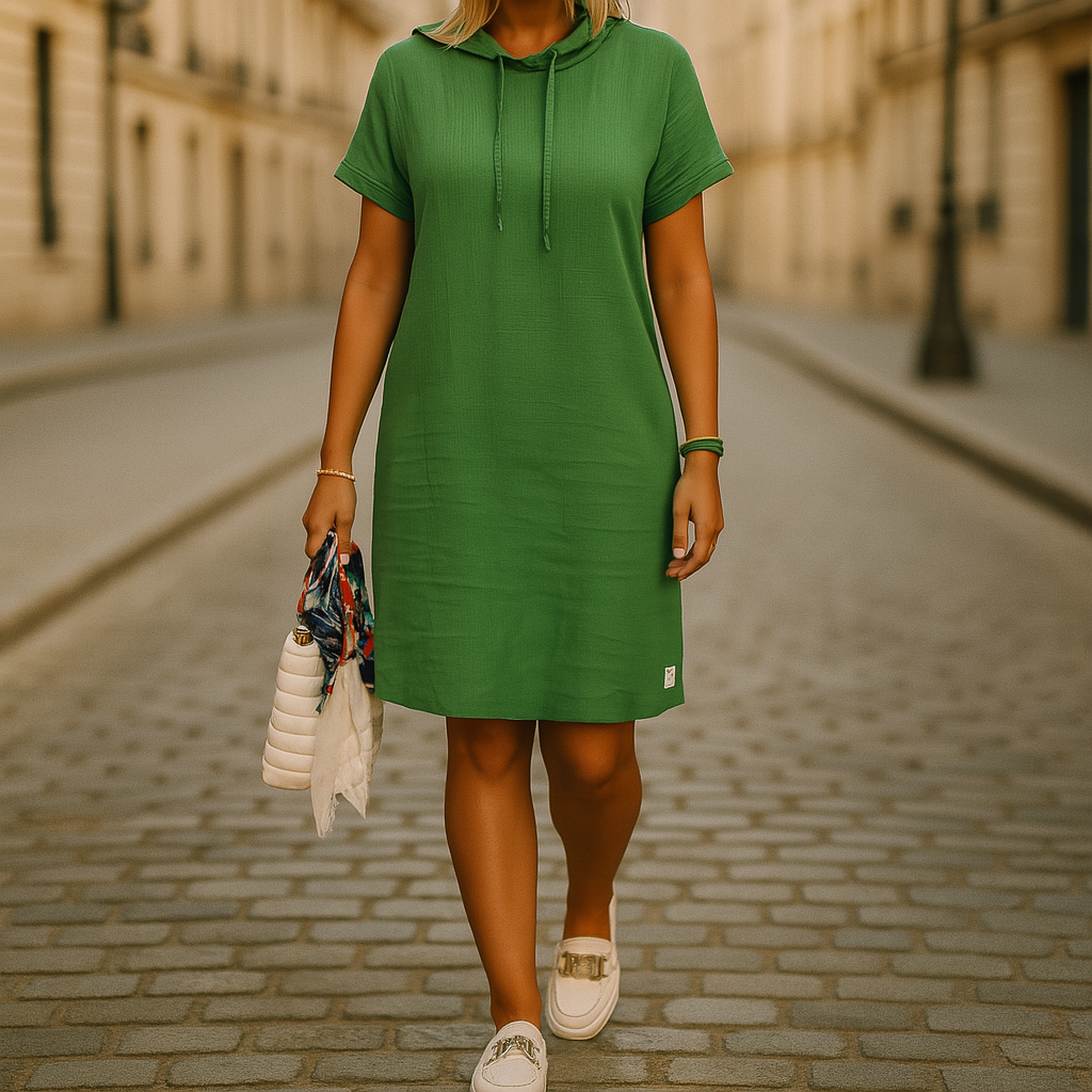 Sommer & Stil™ Luftig hættetrøje-kjole i mellemlang længde