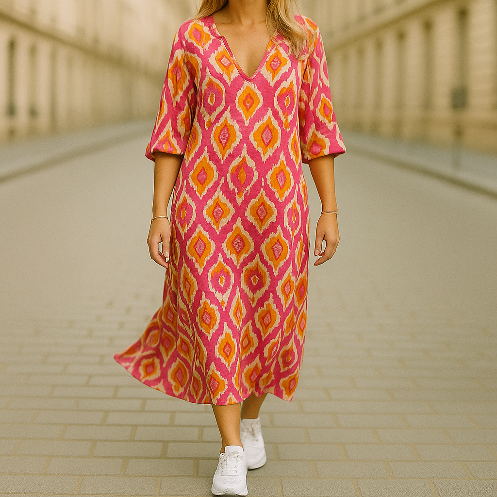 Sommer & Stil™ Boheme-lang kjole med print