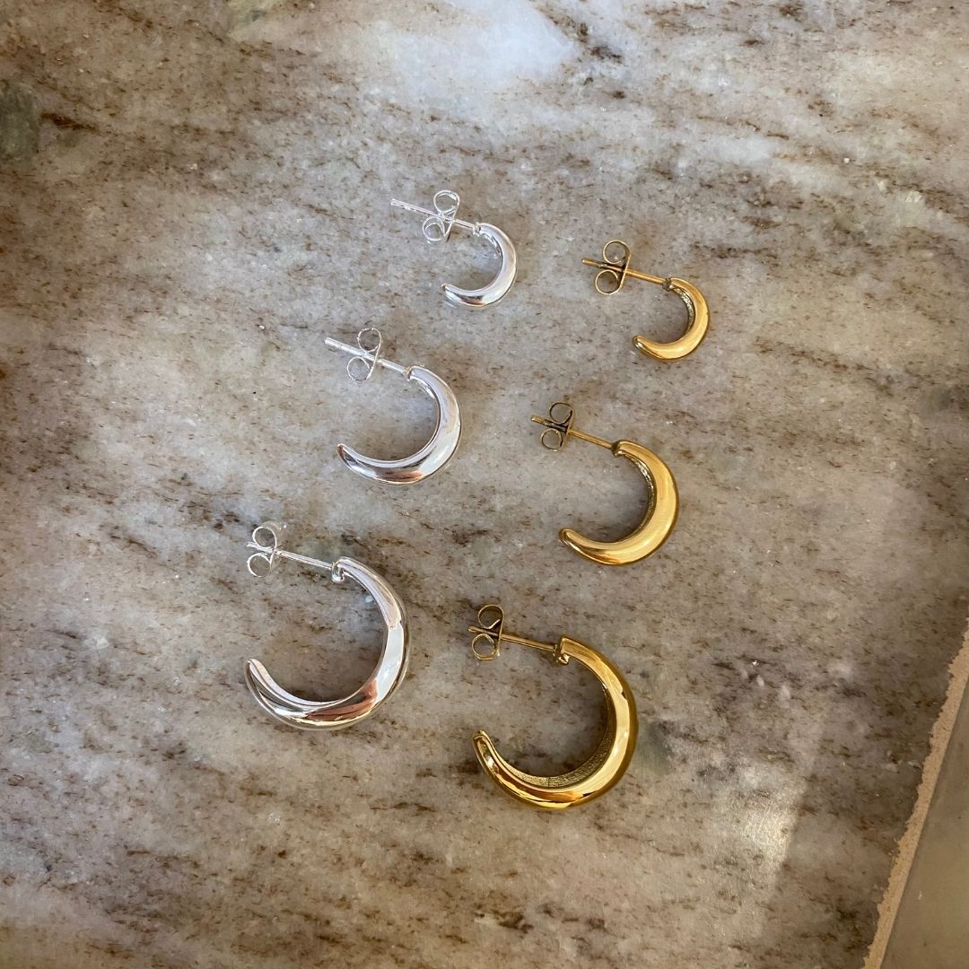 Classic Dome Hoops 18K guldbelagt 10mm