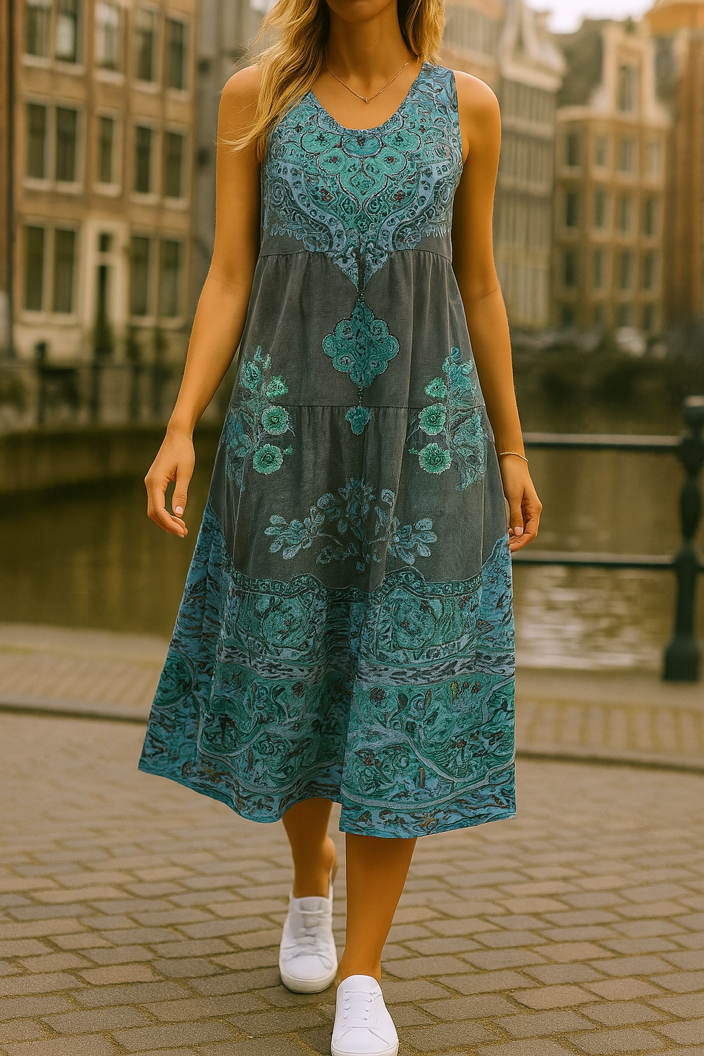 Sommer & Stil™ Bohemeagtig midikjole