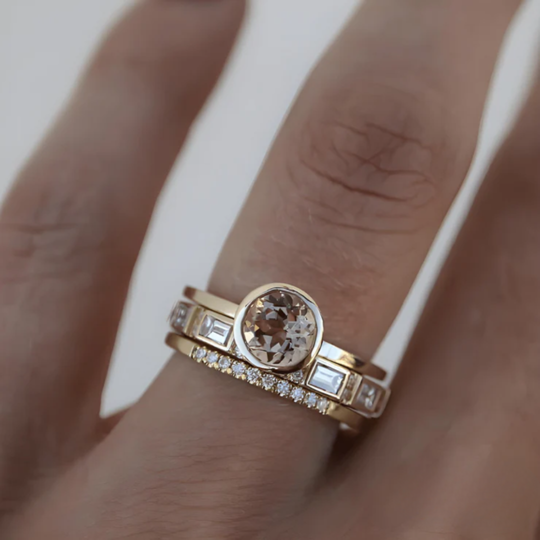 Elegant Guldring med Indfattet Krystal