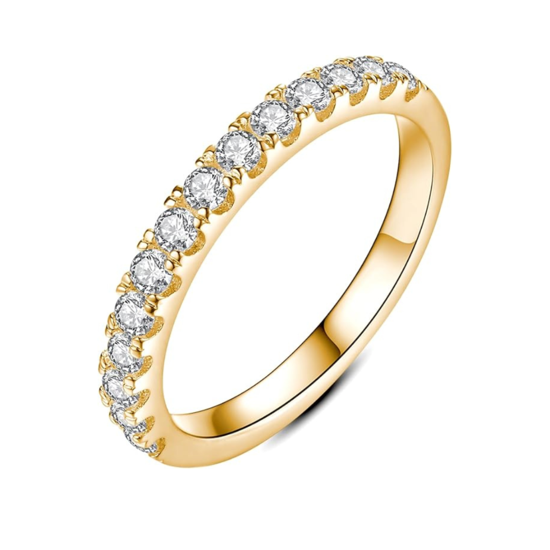 Emilie – Vielsesring med Moissanite i 18k Guld