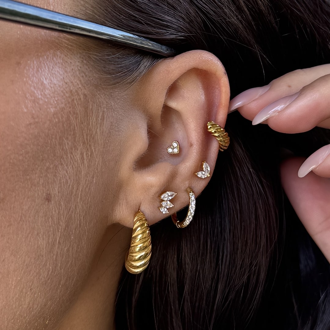 Classic Twist Dome Hoops 18K Guldbelagt