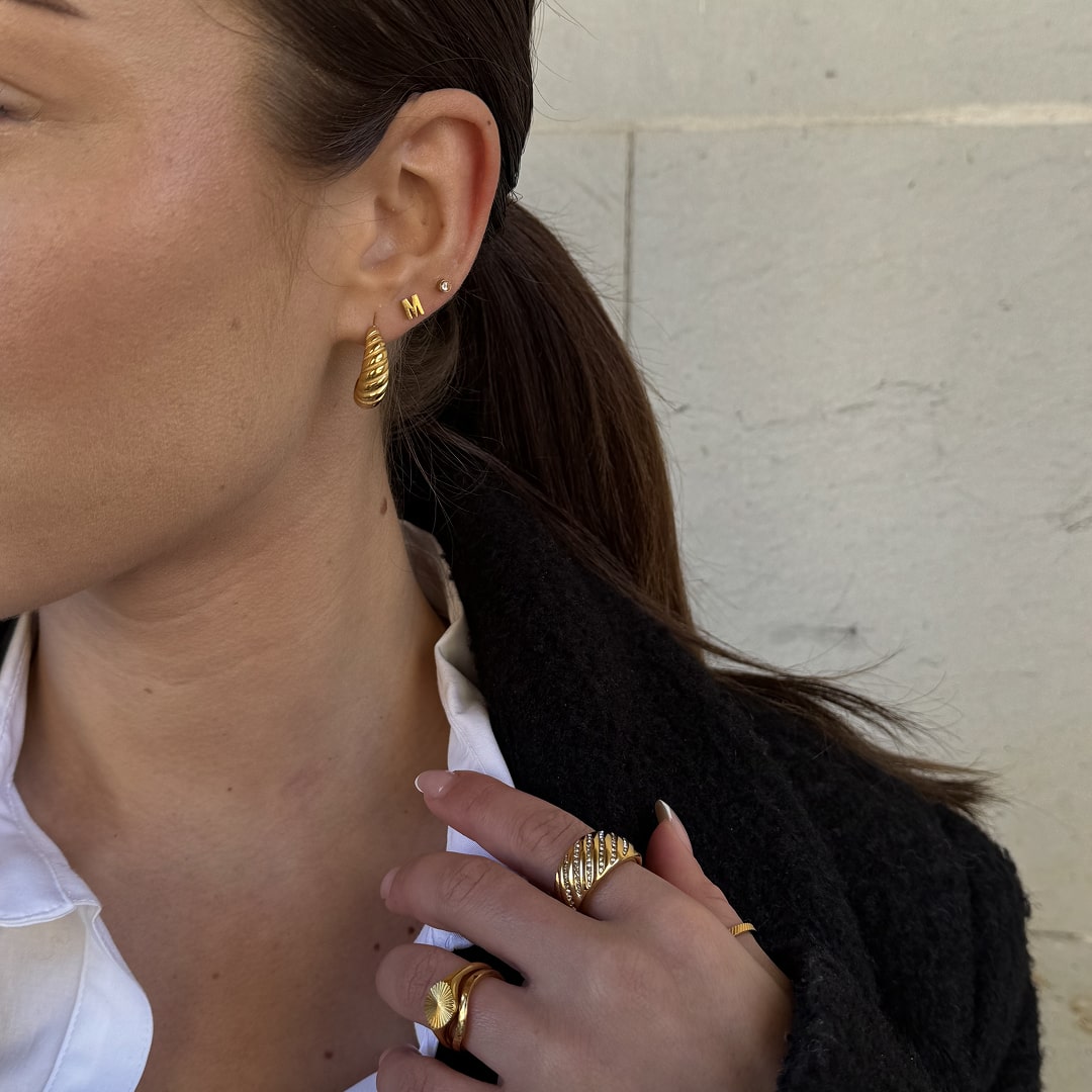 Classic Krystal Stud Øreringe 18K Guldbelagt 2mm