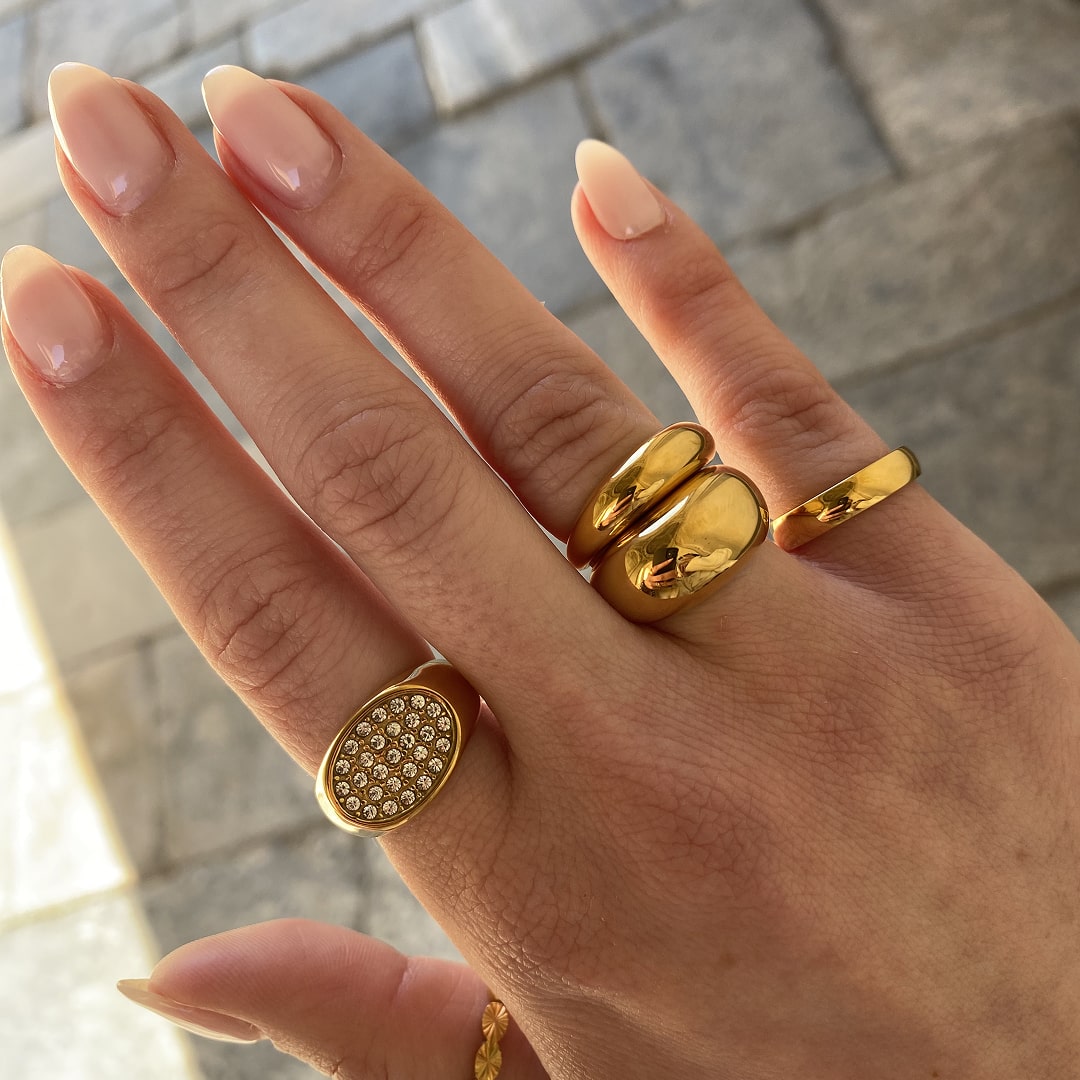 Dome Ring 18K Guldbelagt