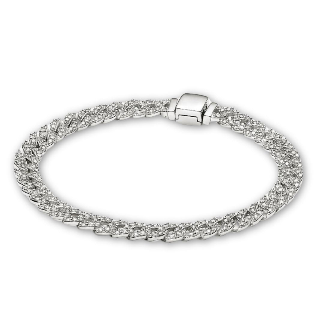 Cuban-armbånd med Moissanite i 18k Guld