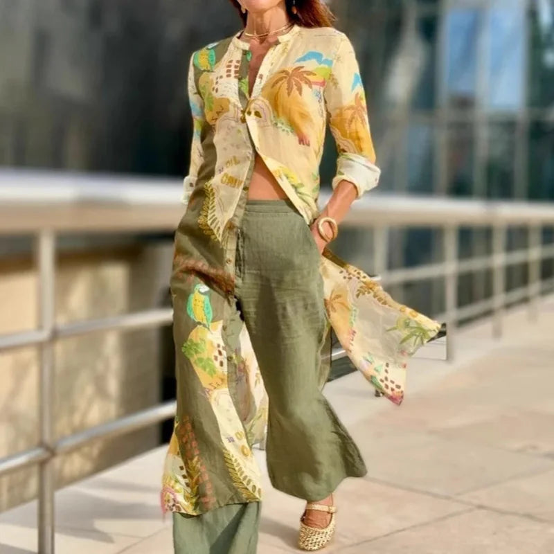 Sommer & Stil™|Linned Co-ord Sæt – Elegant uden besvær