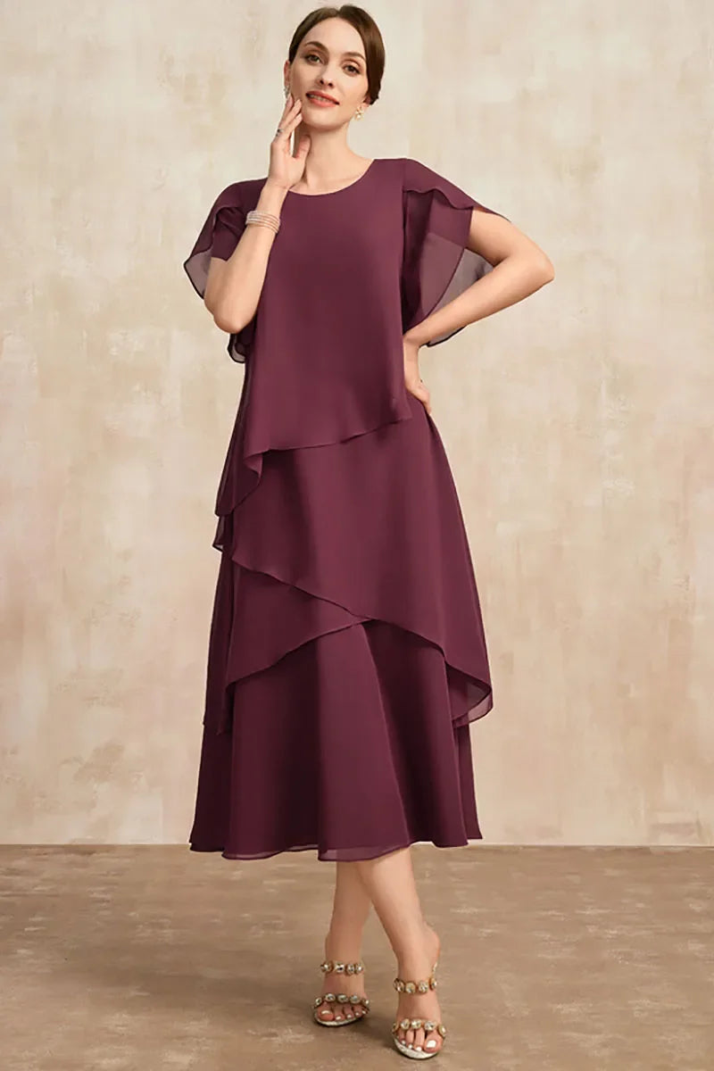 Sommer & Stil™  Luftig lag-på-lag-kjole Midi Fit