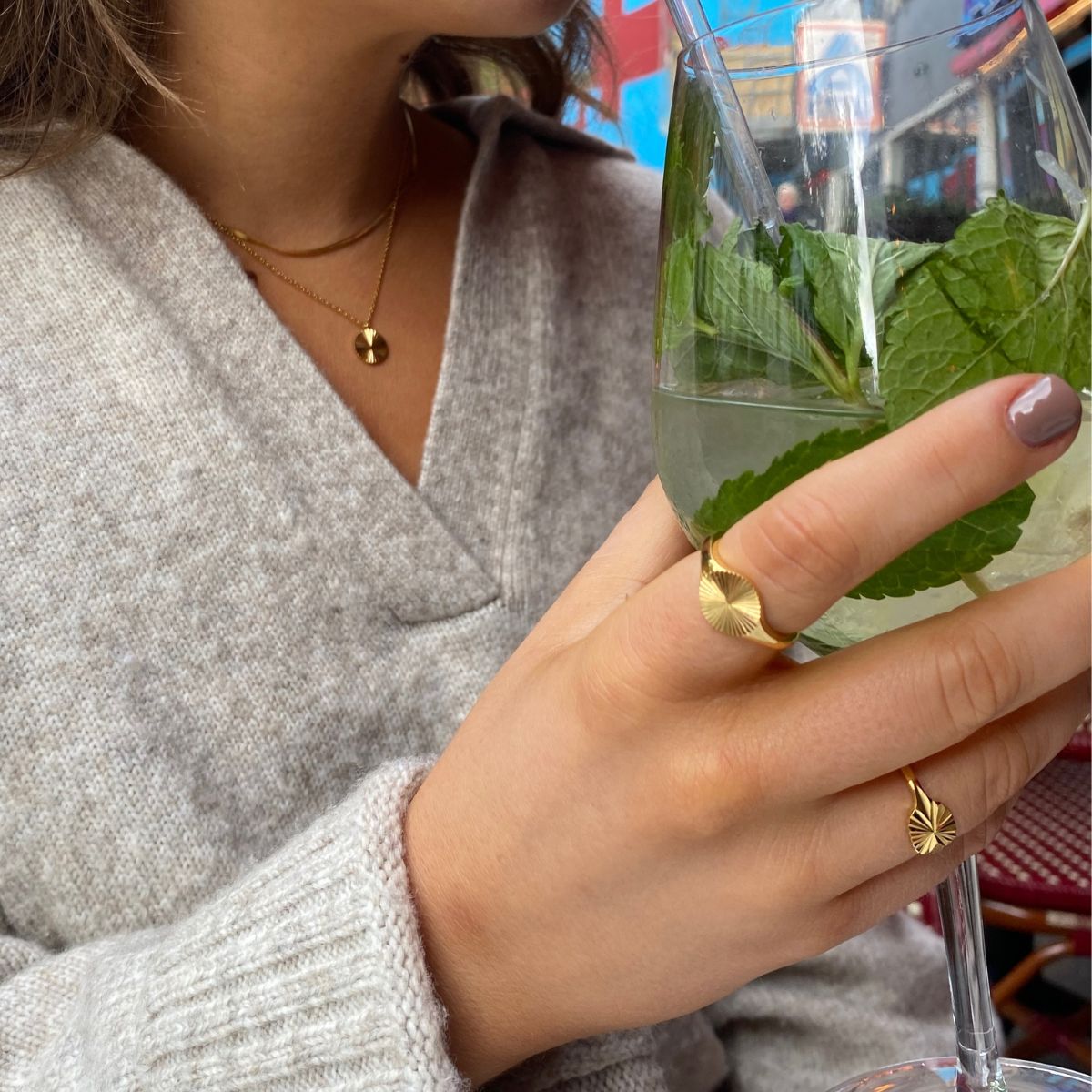 Sun Kiss Rund Ring 18K Guldbelagt