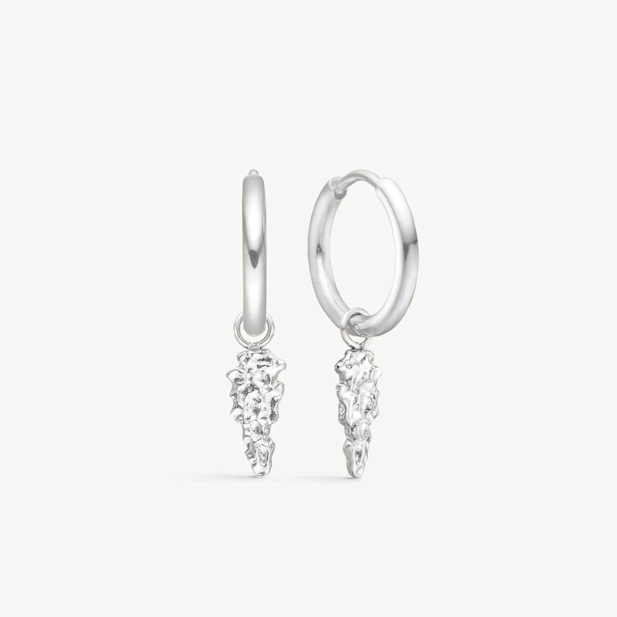 Classic Creoler Scoria Rock 925S Sølvbelagt 10mm