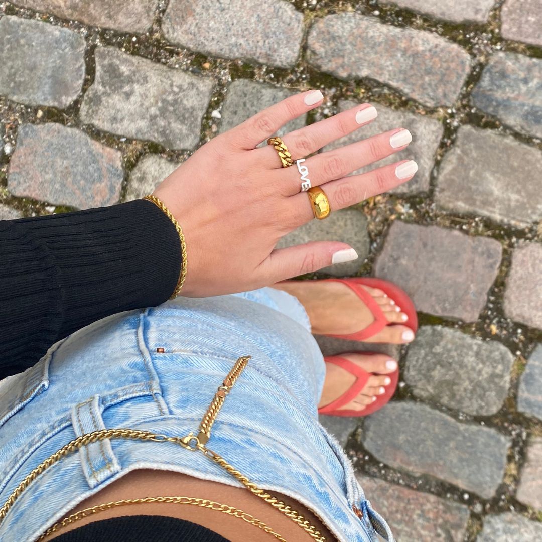 Panser Facet Ring 18k Guldbelagt 7mm