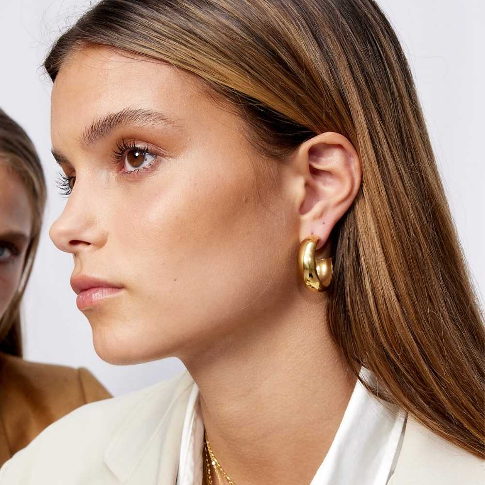 Chunky Hoops 18k Guldbelagt Stor