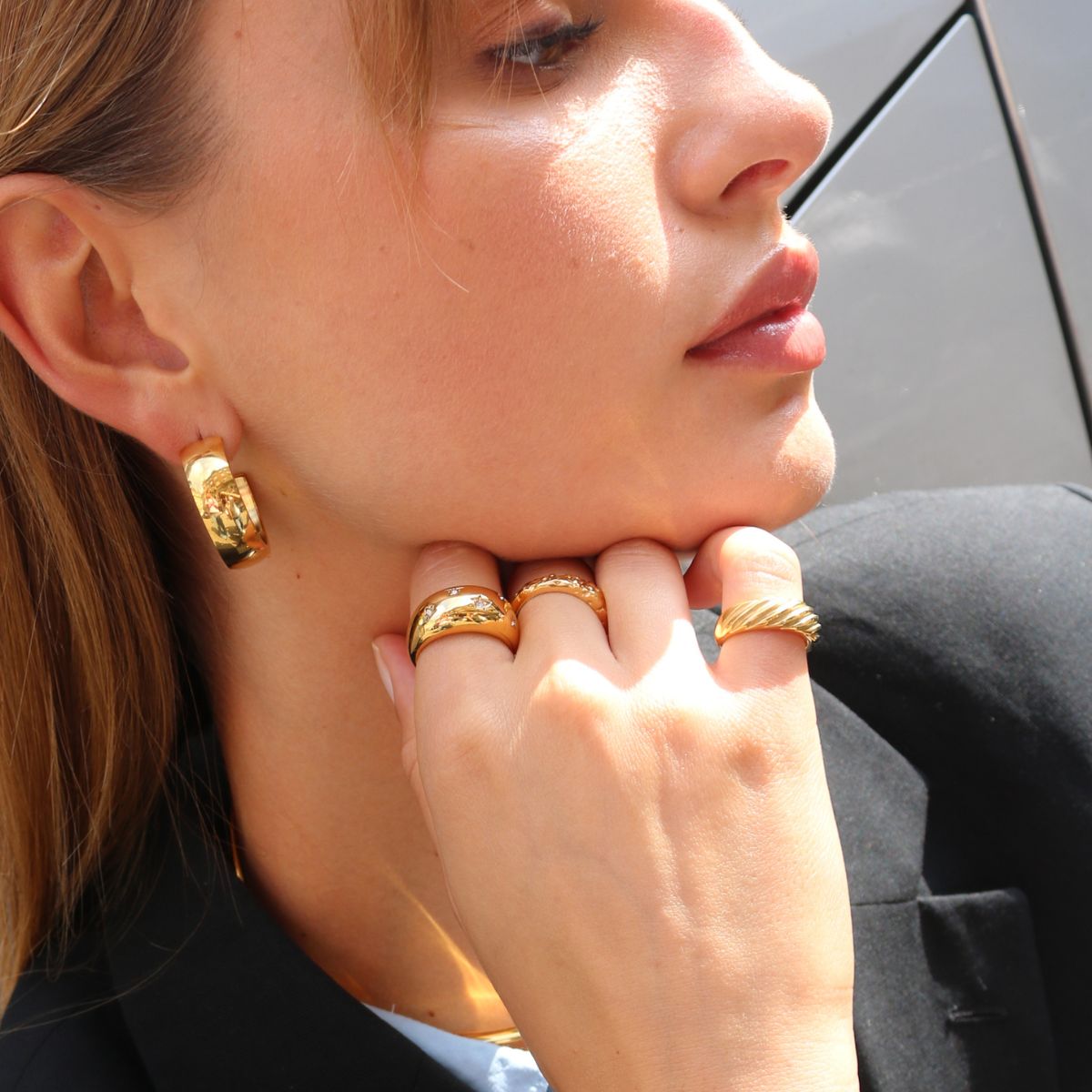 Classic Twist Dome Ring 18K Guldbelagt