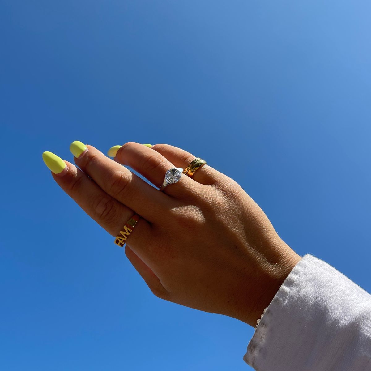 Sun Kiss Rund Ring 925S Sølvbelagt