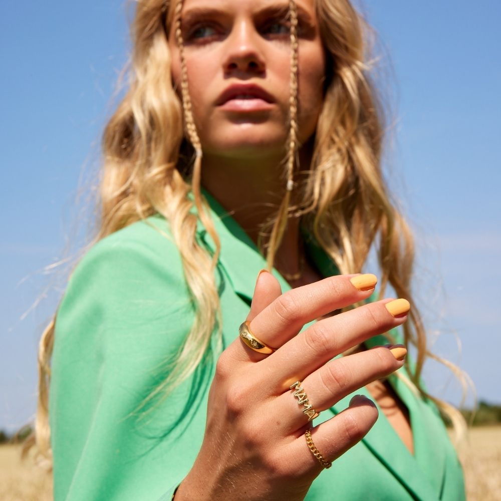 MAMA Signet Ring 18K Guldbelagt