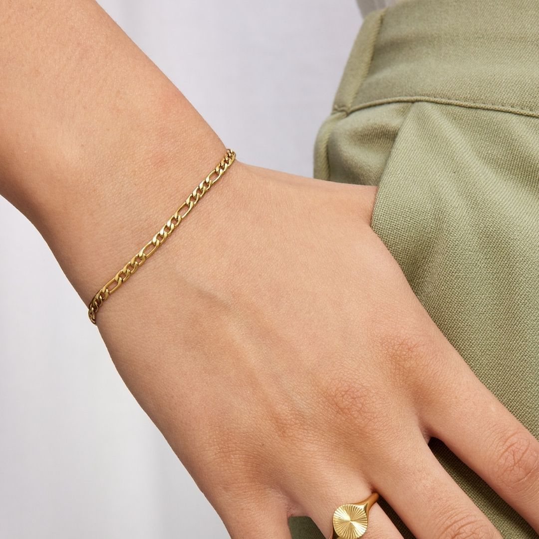 Figaro Armbånd 18K Guldbelagt 3mm