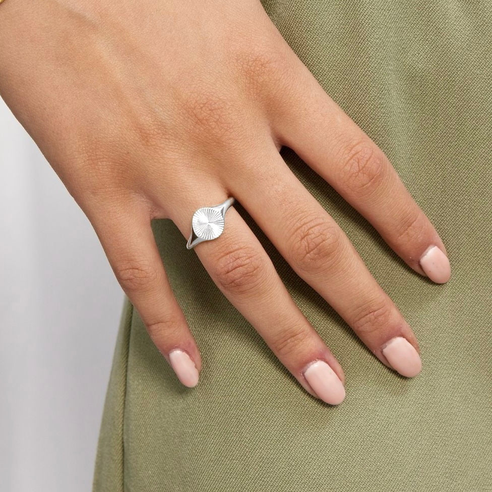 Sun Kiss Rund Ring 925S Sølvbelagt